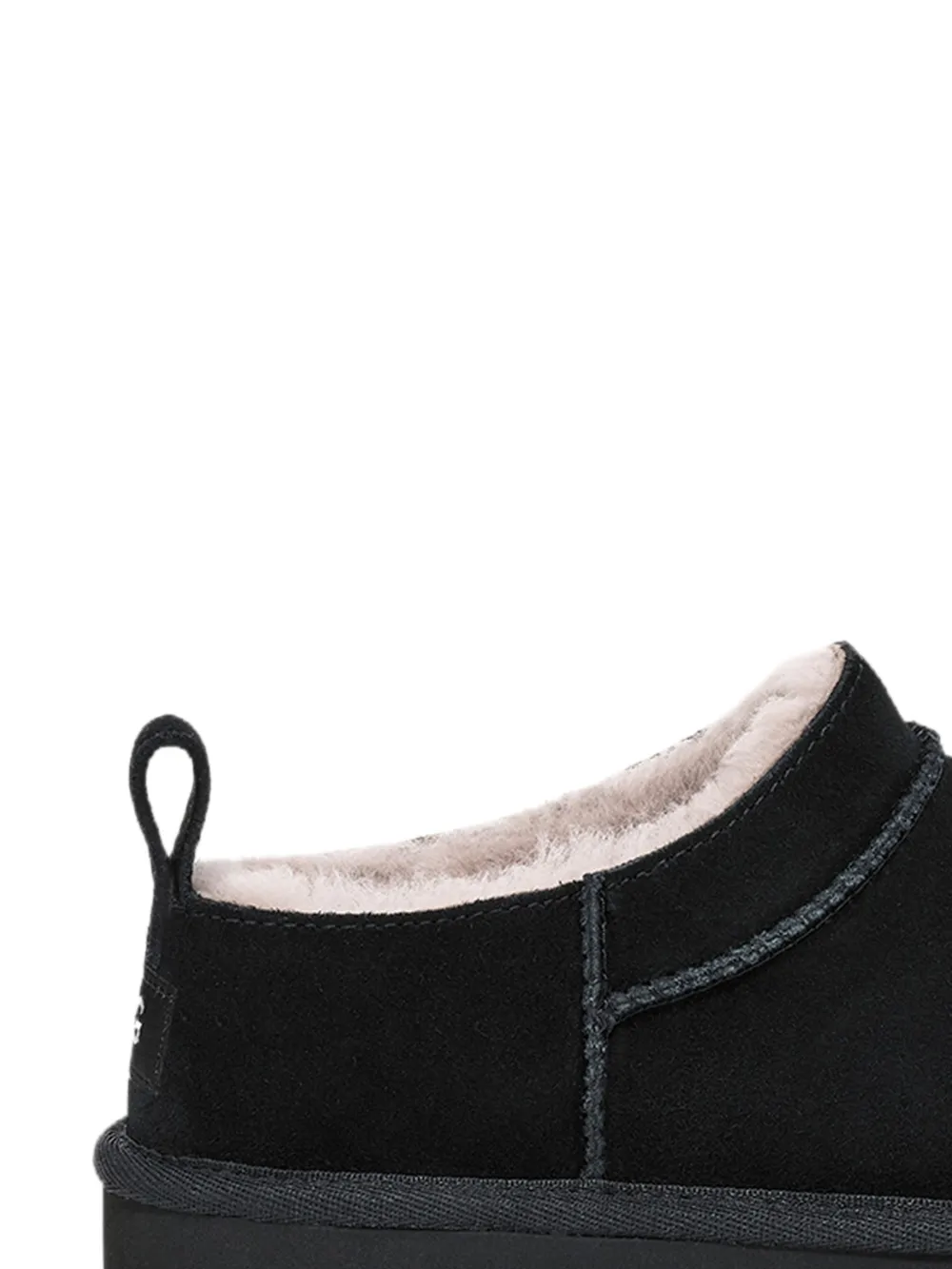 Кожаные тапочки с круглым носком Ugg, черный — фото 2