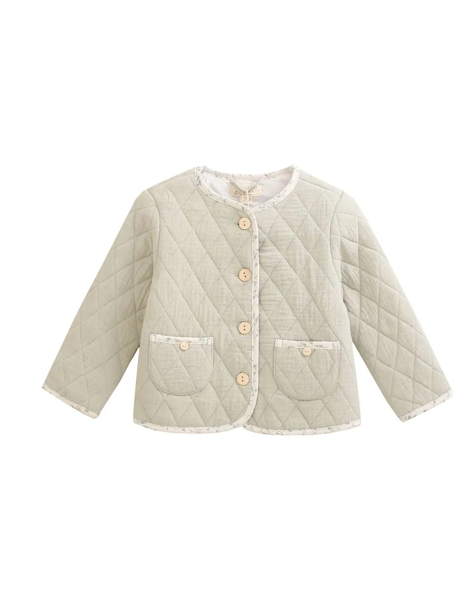 

Стеганая детская куртка с карманами Dadati, бежевый