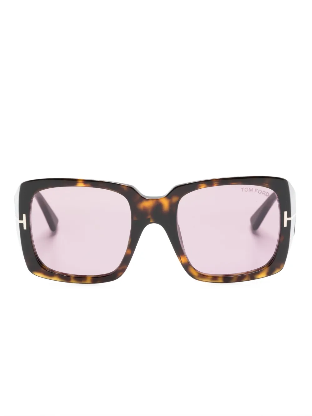 

Солнцезащитные очки в квадратной оправе черепаховой расцветки TOM FORD Eyewear, коричневый