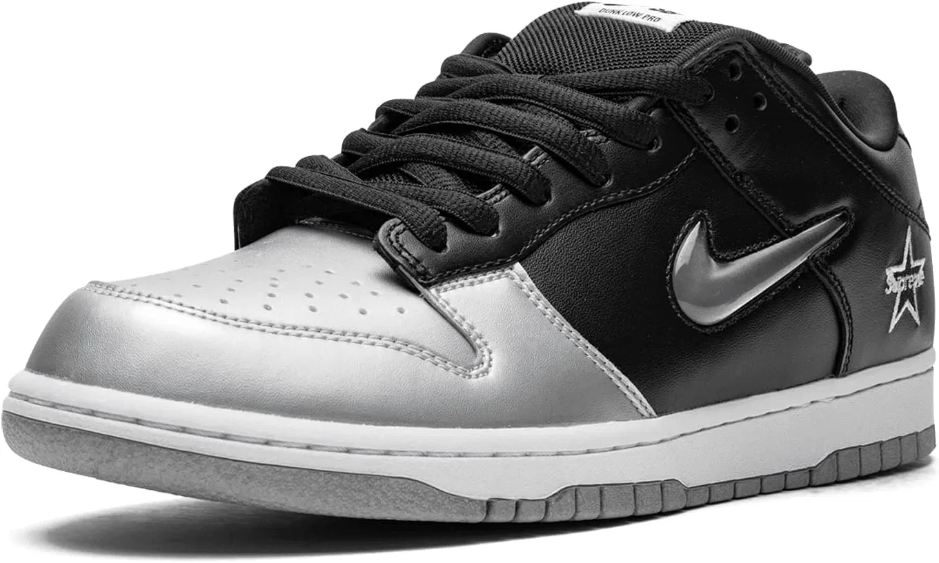 Кроссовки Nike SB Dunk Low Supreme, Metallic Silver/Metallic Silver — фото 4