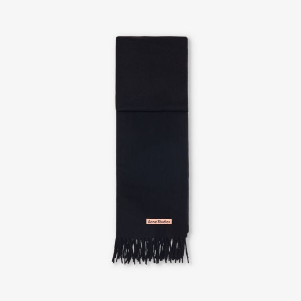 

Узкий шерстяной шарф с бахромой Acne Studios, черный