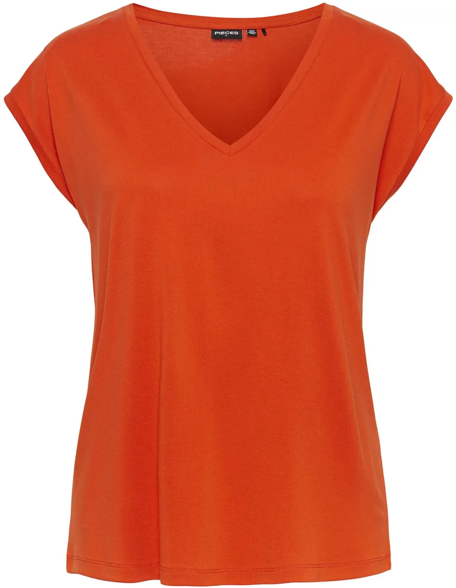 

Рубашка с короткими рукавами "PCKAMALA TEE NOOS BC" Pieces, цвет Tangerine Tango