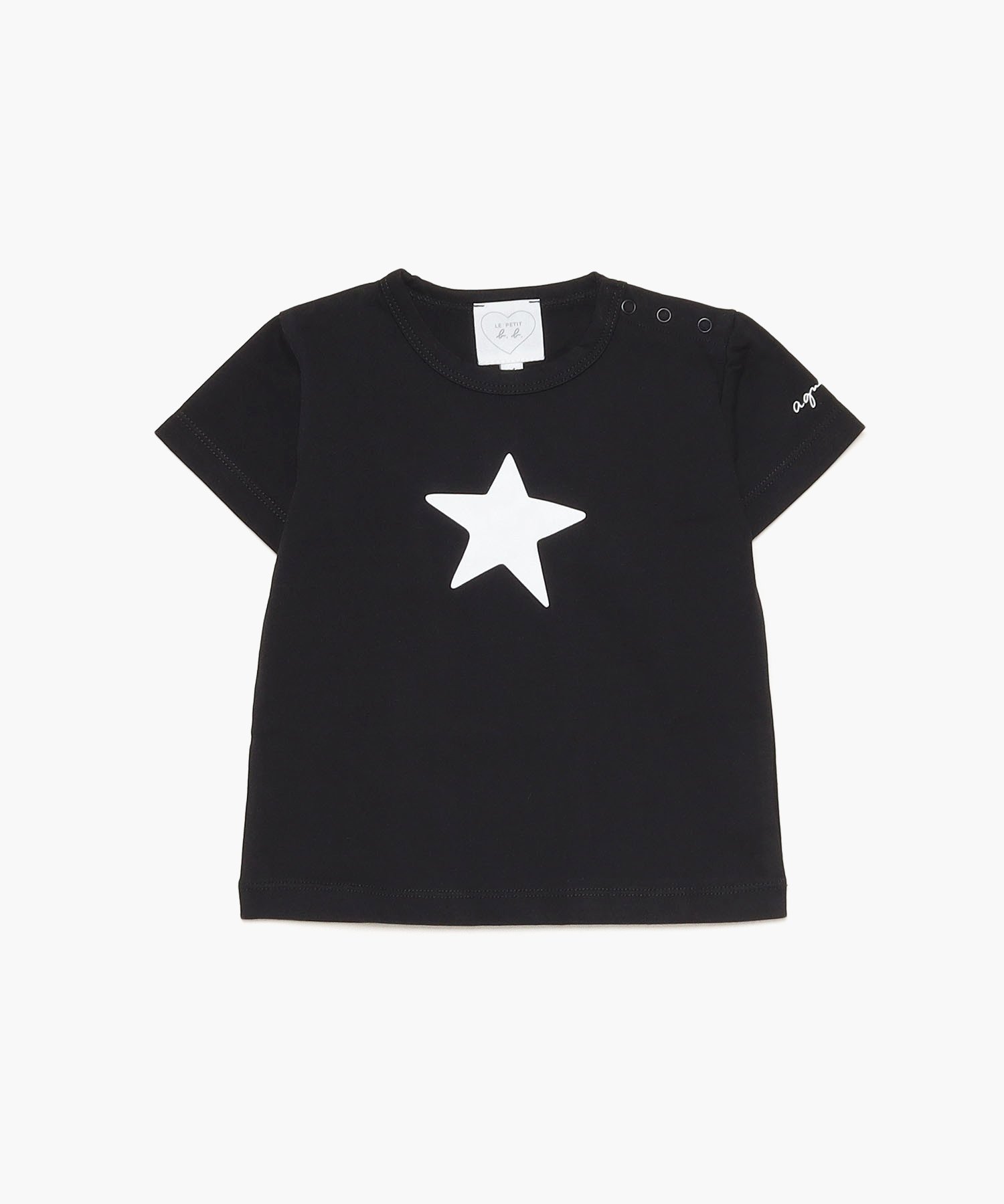 Детская культовая хлопковая футболка с коротким рукавом "Etoile" Agnes b. ENFANT, Black