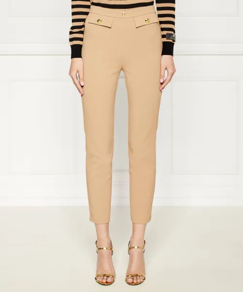 

Брюки Slim fit Elisabetta Franchi, бежевый