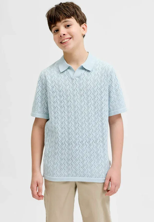Детское трикотажное поло Jack & Jones Junior, кашемирово-синий — фото 2