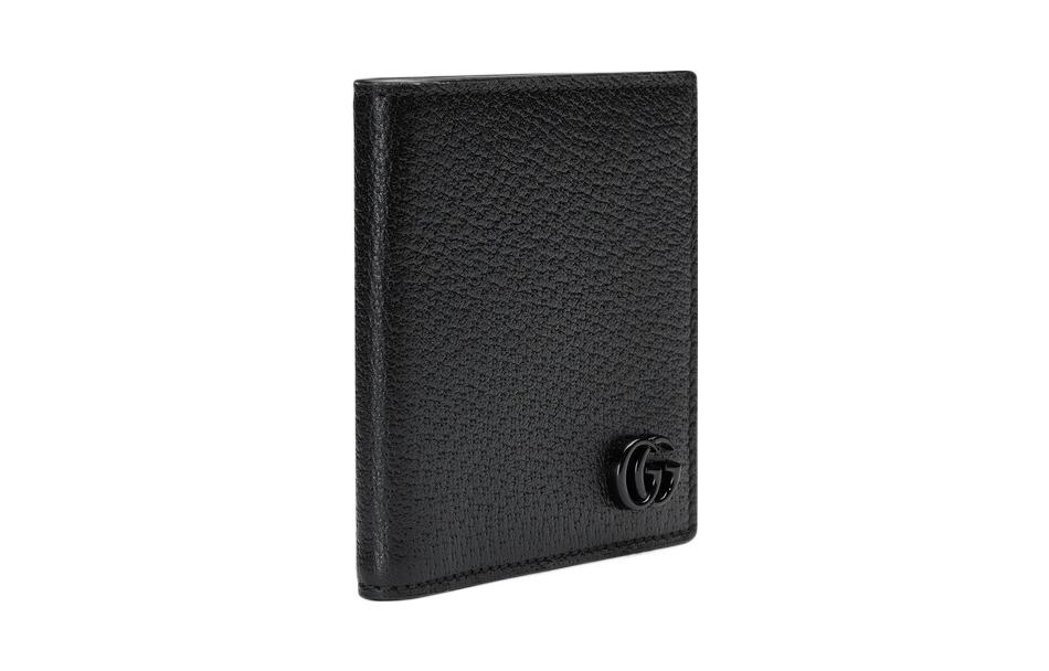 Кошелёк для карт GG Marmont из кожи мужской чёрный GUCCI — фото 3