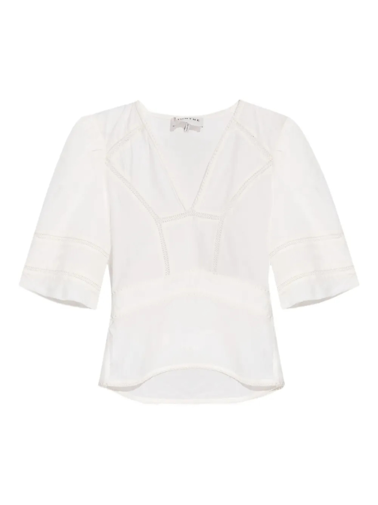 

Блузка с вышитыми рукавами-фонариками MUNTHE, белый