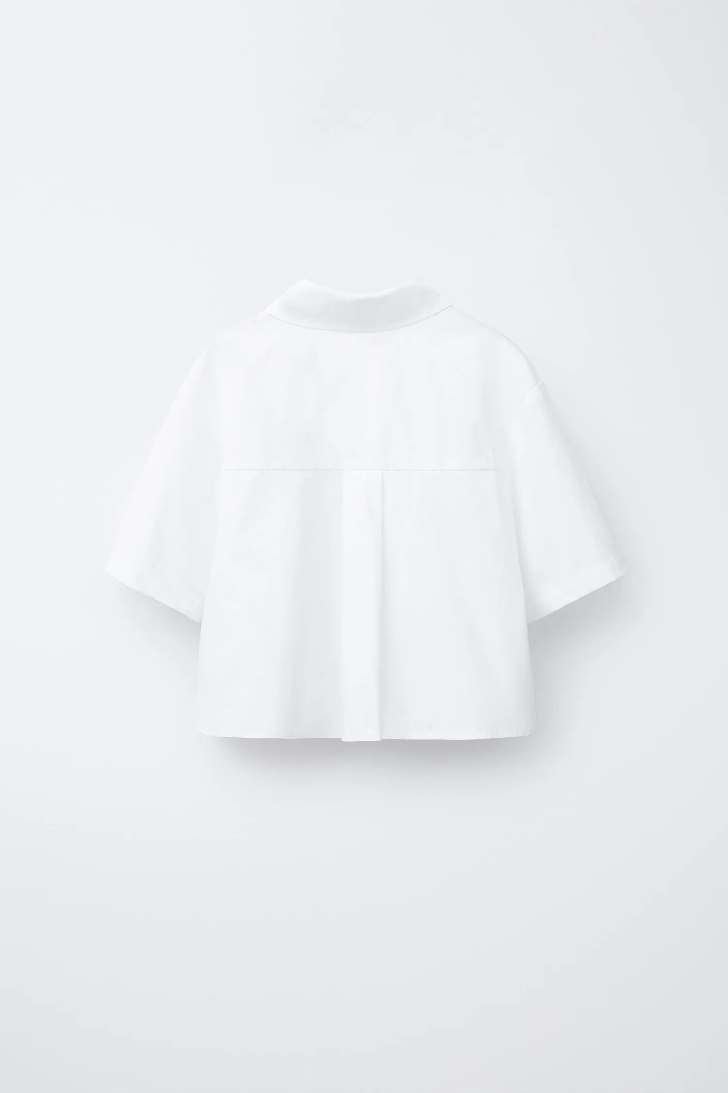 Рубашка из поплина с вышитым цветком Zara, белый — фото 2