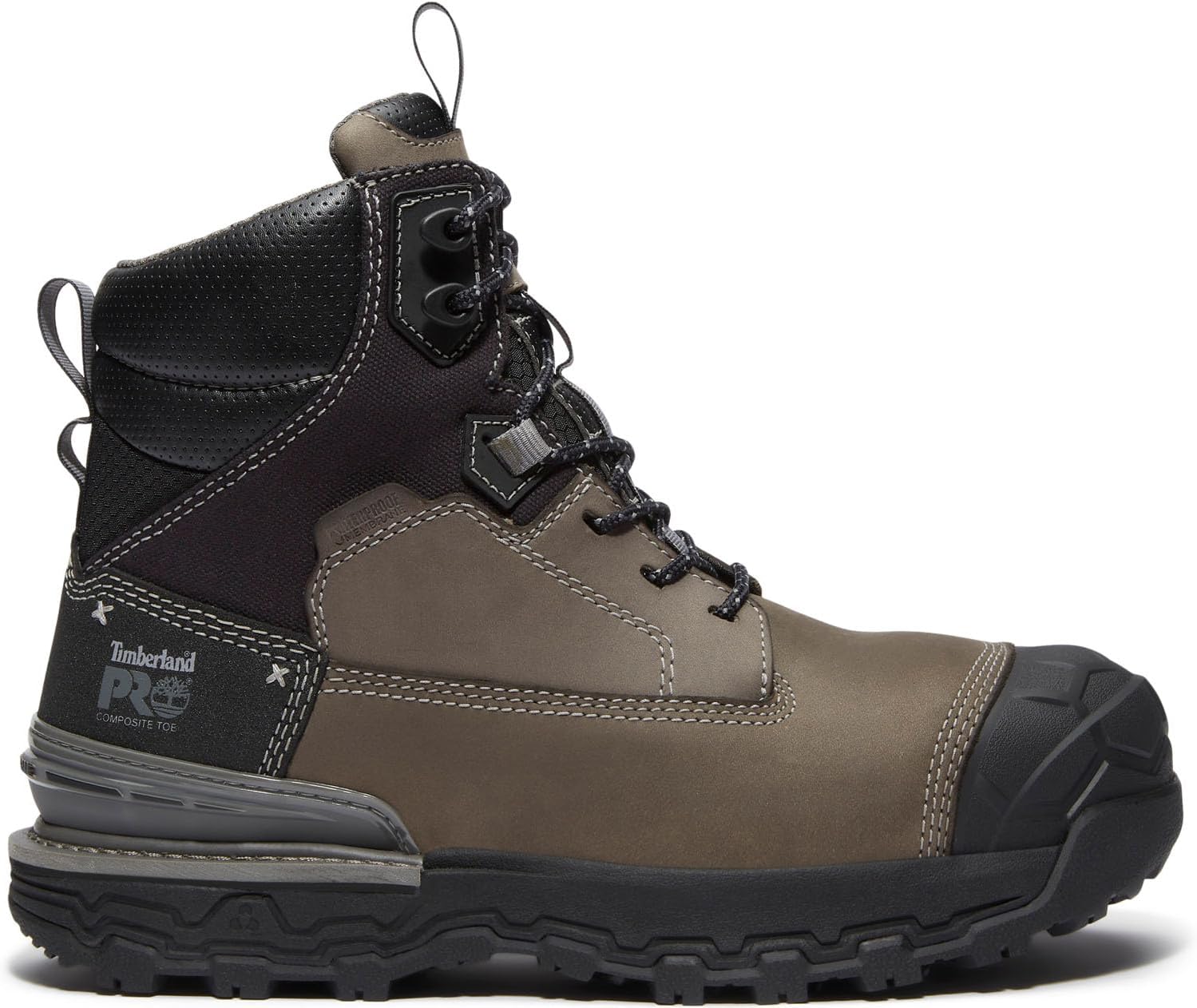 Мужские ботинки Timberland PRO 6 Boondock Ultralight с композитным носком, водонепроницаемые и противоскользящие, черный/серый — фото 3