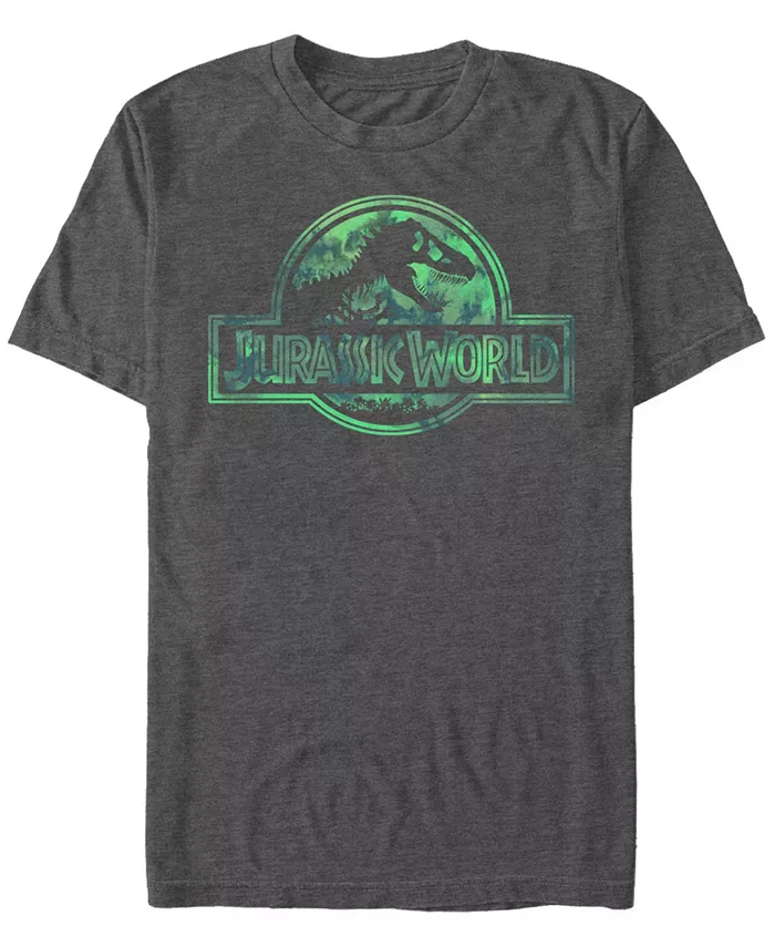 

Футболка с коротким рукавом Jurassic World с пастельным логотипом в технике акварели Fifth Sun, серый