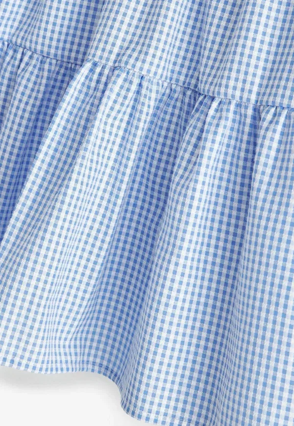 Платье повседневное Next, Rich school gingham tiered pretty day dress, темно-синий — фото 4
