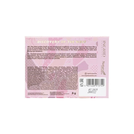 Палитра теней для век, Discovery Of The West, 8г Ingrid, Natural Essence Eyeshadow Palette, коричневый — фото 3
