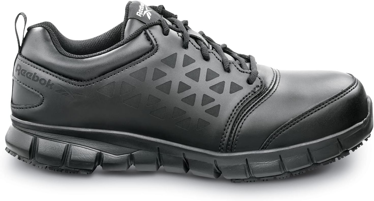 Рабочие туфли Reebok Work Sublite Cushion, мужские, черные, спортивного стиля, с композитным носком, EH, противоскользящая подошва MaxTrax, рабочие, черный — фото 3