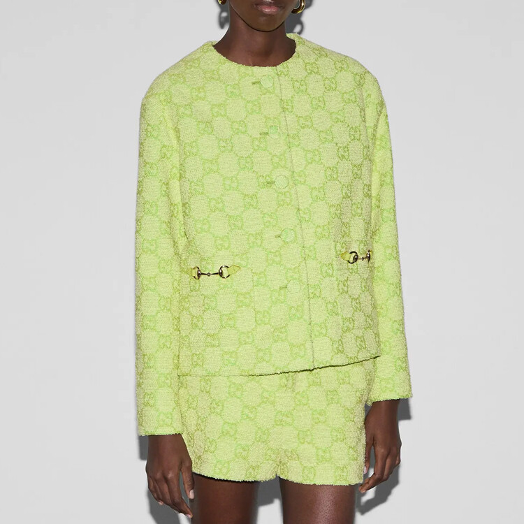 GUCCI Женская куртка, цвет Lime — фото 3