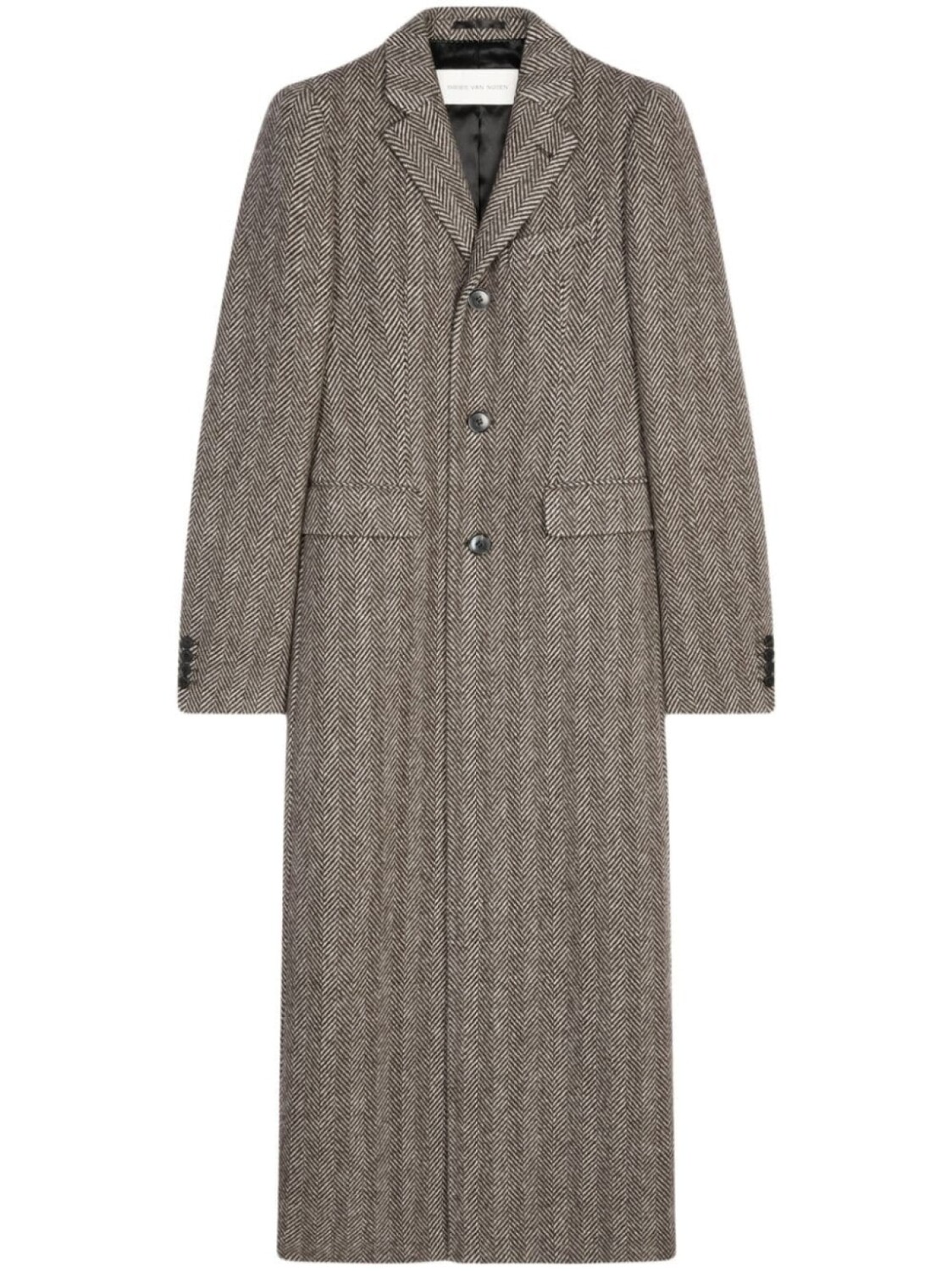 

DRIES VAN NOTEN пальто с узором в елочку, коричневый