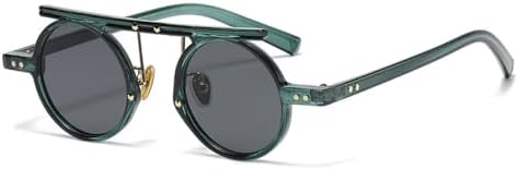 

Ретро маленькие круглые солнцезащитные очки для женщин, модные, с двойной перемычкой, панк, градиентные, двухцветные, для мужчин, солнцезащитные очки UV400 MTZJH, Green