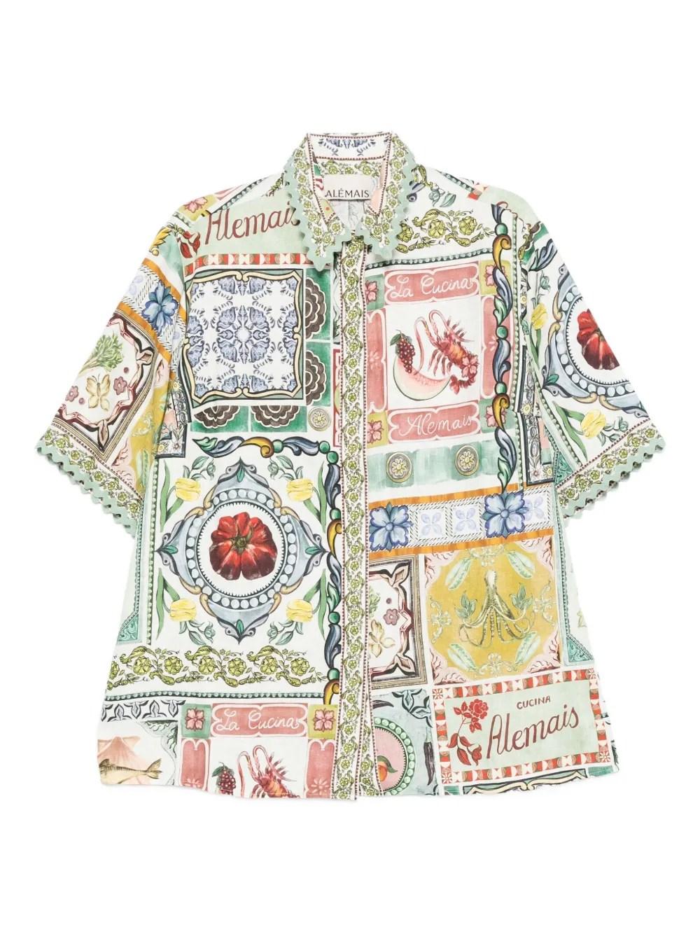 

Рубашка с графичным принтом Alemais, зеленый