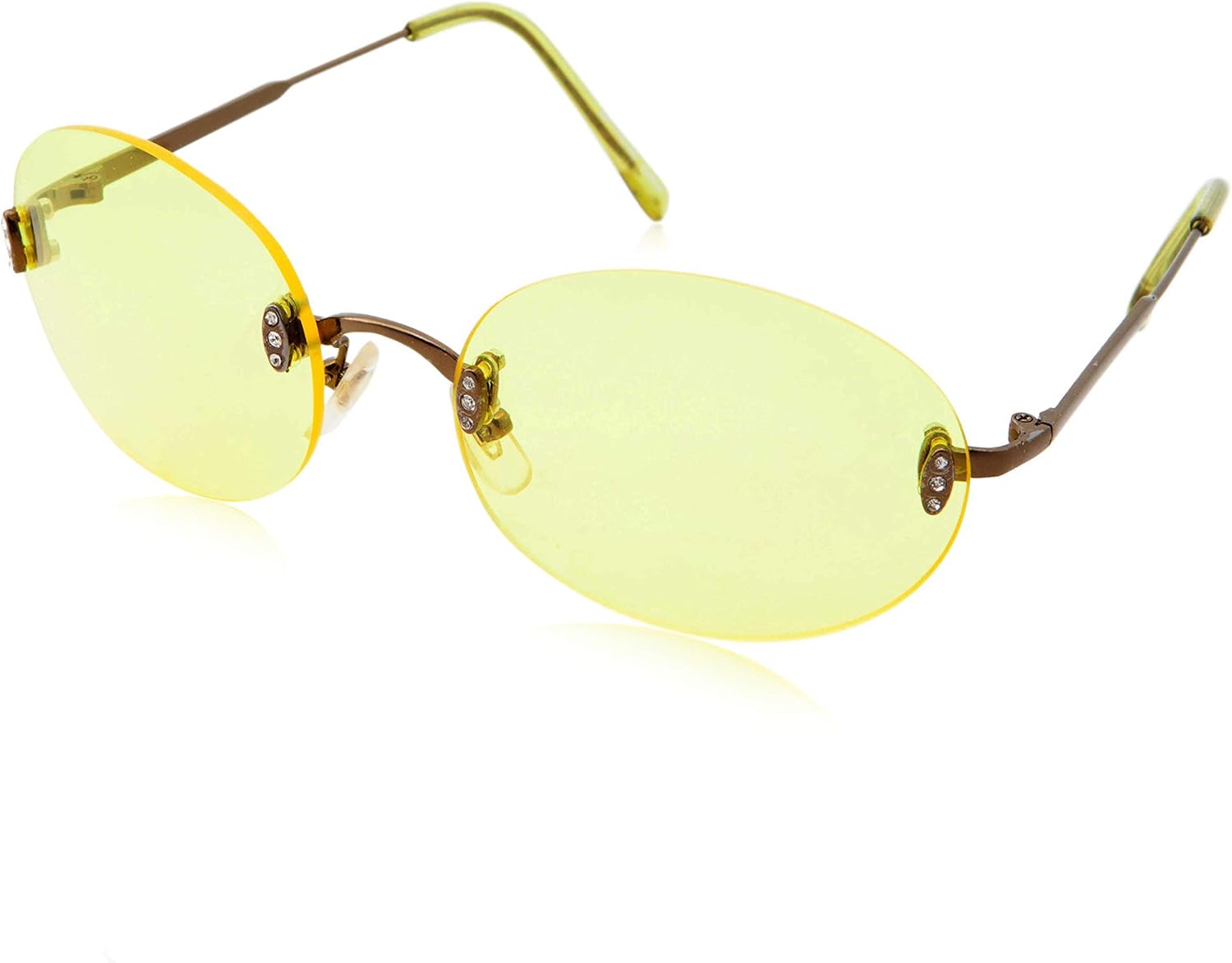 

Солнцезащитные очки grinderPUNCH Hipster Retro Round Lightweight Rimless Plastic Frame Candy Color для женщин в стиле ретро, ​​круглые, без оправы, с пластиковой рамкой, конфетного цвета, Yellow