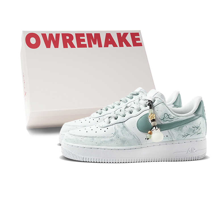 

Nike Кроссовки Air Force 1 для скейтбординга с низким верхом, износостойкие, мужские, белые, зеленые