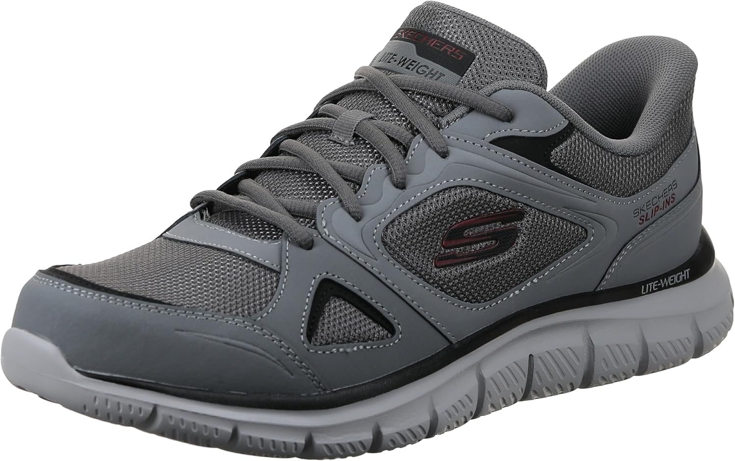 Мужские кроссовки Skechers Track Ezral без шнурков, красный/угольный