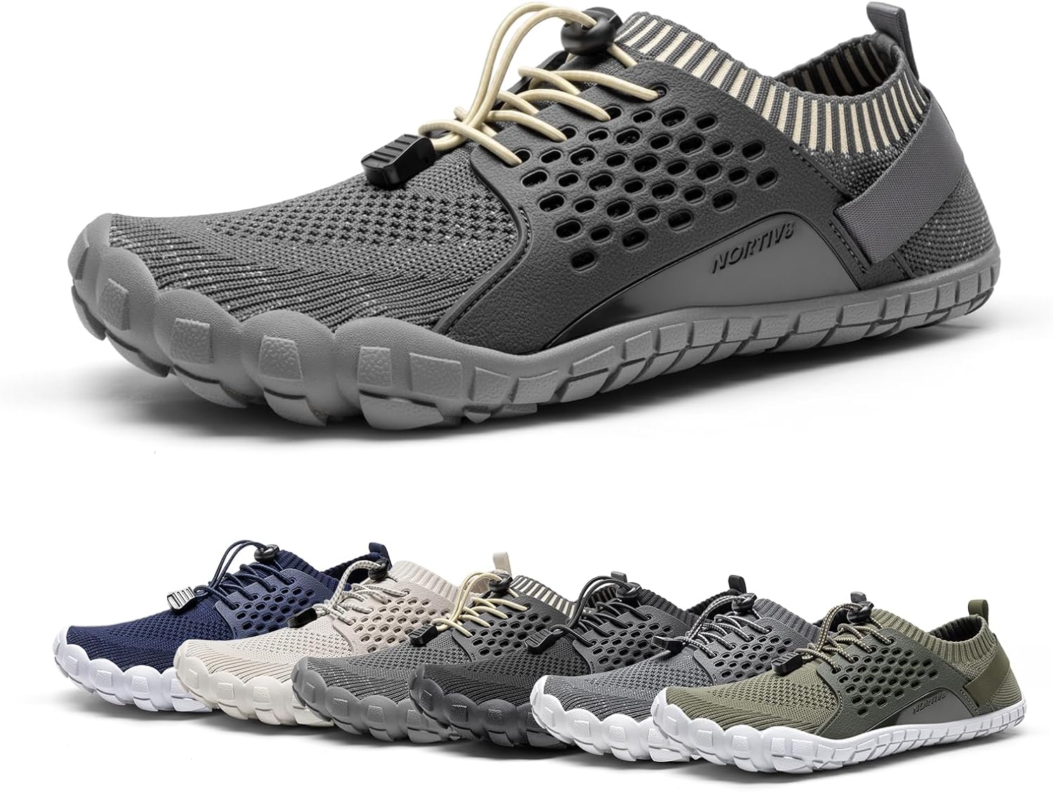 

Водные мужские кроссовки NORTIV 8, спортивные легкие акваобувь для активного отдыха, плавания, рыбалки, походов, дайвинга, серфинга и прогулок, обувь для воды TREKMAN, темно-серый