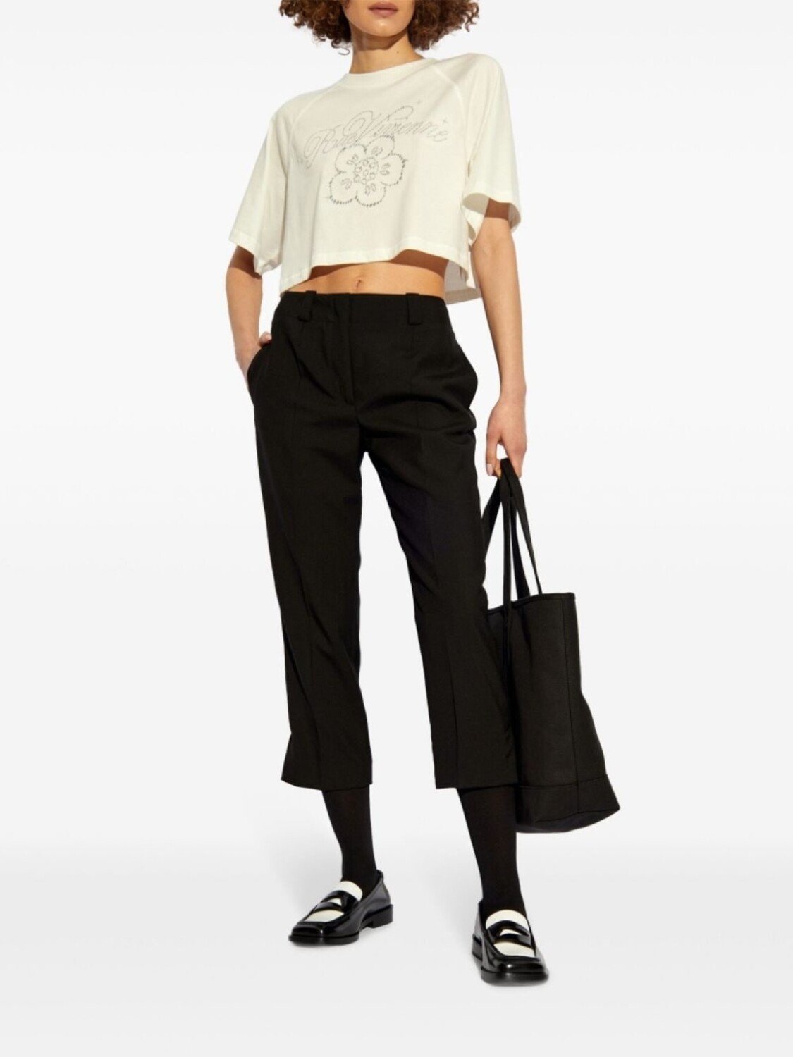 

Kenzo укороченные шерстяные брюки с логотипом, черный