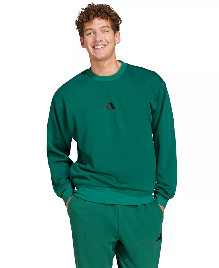 

Мужской базовый уютный спортивный свитшот с круглым вырезом Adidas, зеленый