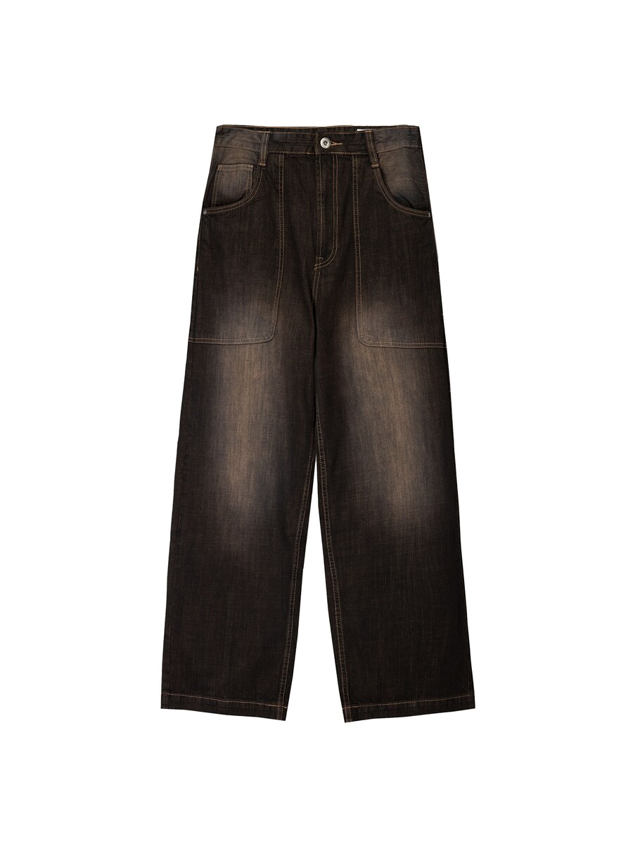 

Джинсы с широкими штанинами Bershka, цвет mottled brown