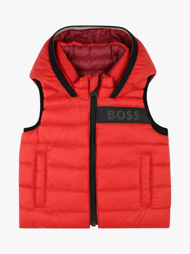 

Детский реверсивный жилет-пуховик HUGO BOSS, красный