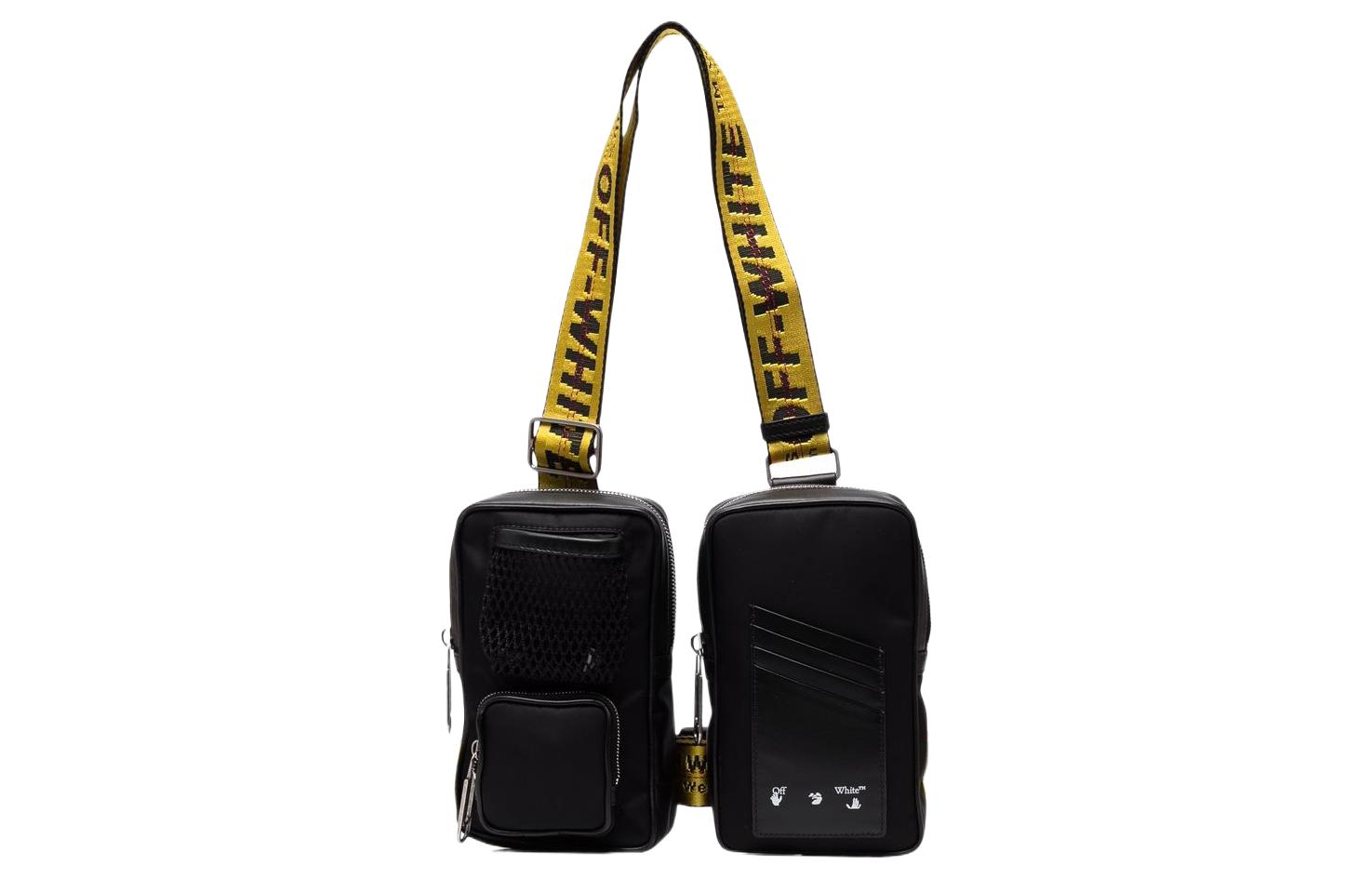 

Off-White Сумка для трупов OFF WHITE из промышленного нейлона, черно-бело-желтая