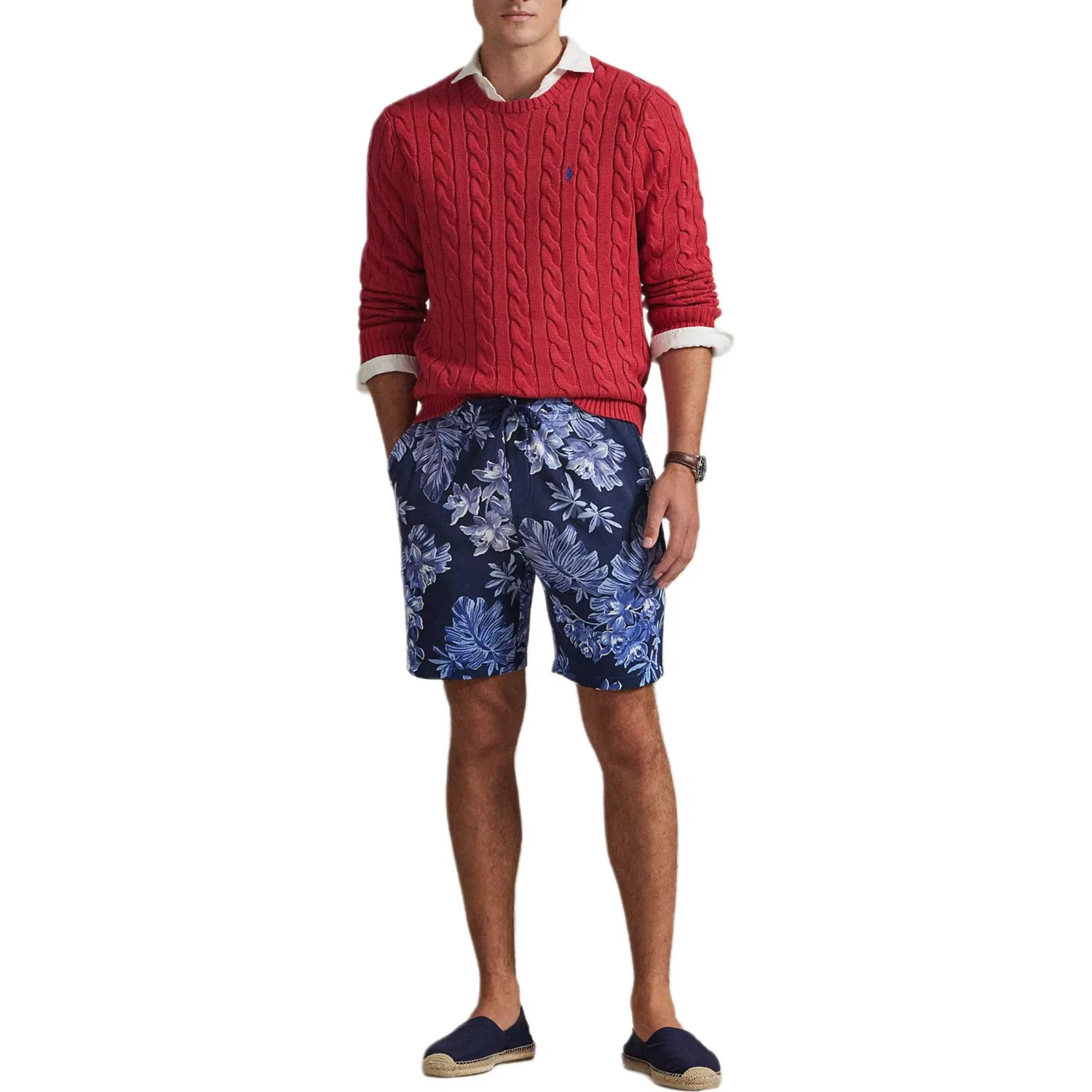 Вязаный свитер мужской Polo Ralph Lauren красный — фото 4