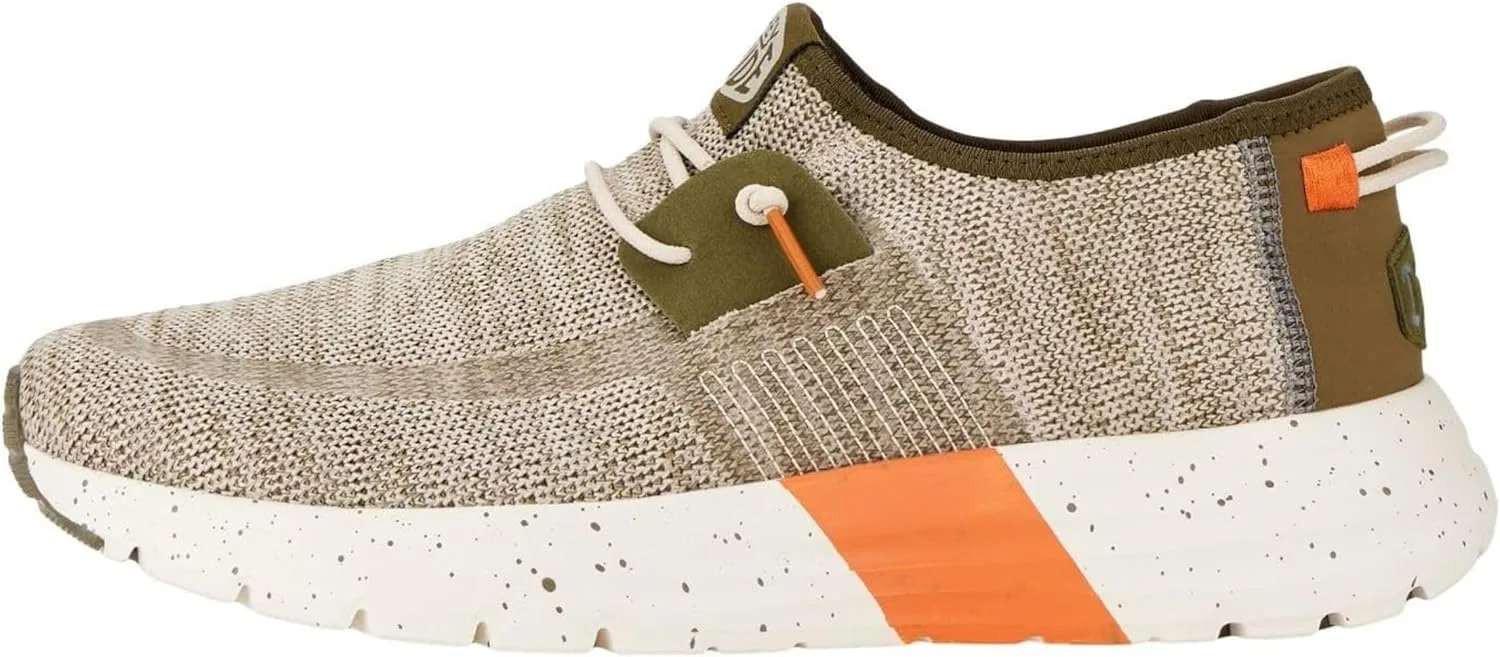 HEYDUDE - Мужские спортивные модные кроссовки Sirocco M, Green Dusty Olive Orange