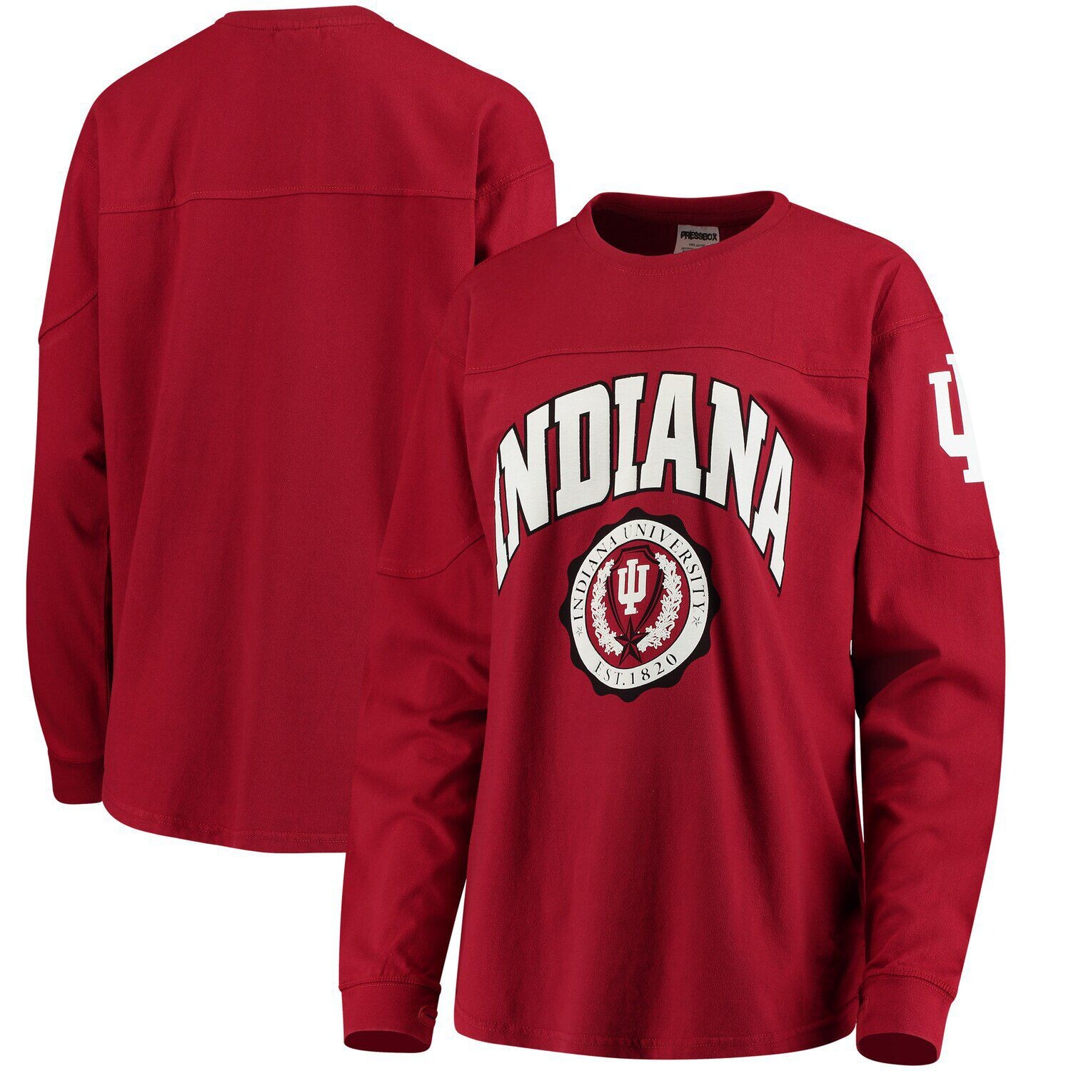 

Женская футболка Crimson Indiana Hoosiers Edith с длинными рукавами
