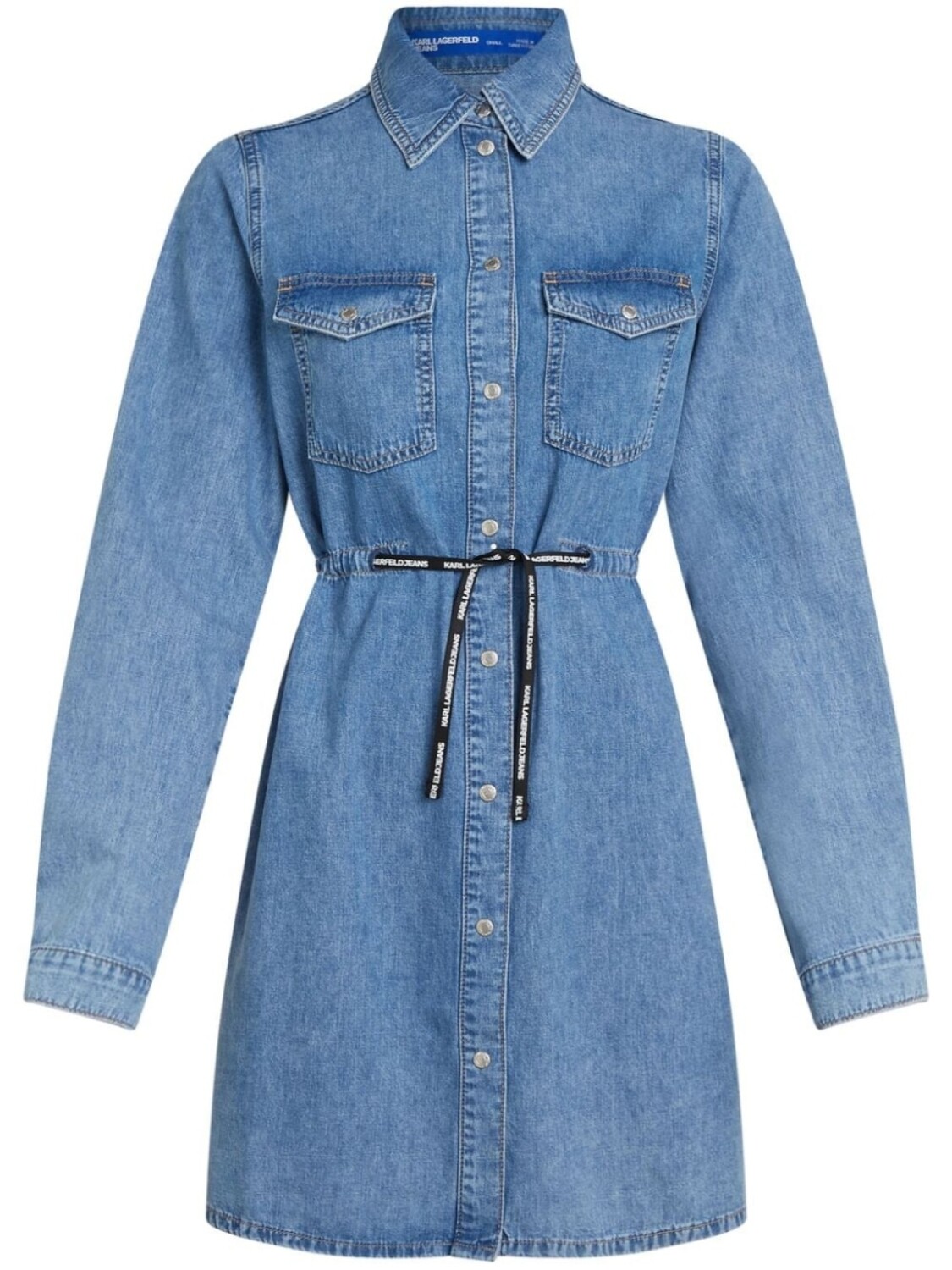 

Джинсовое платье-рубашка с кулиской Karl Lagerfeld Jeans, синий
