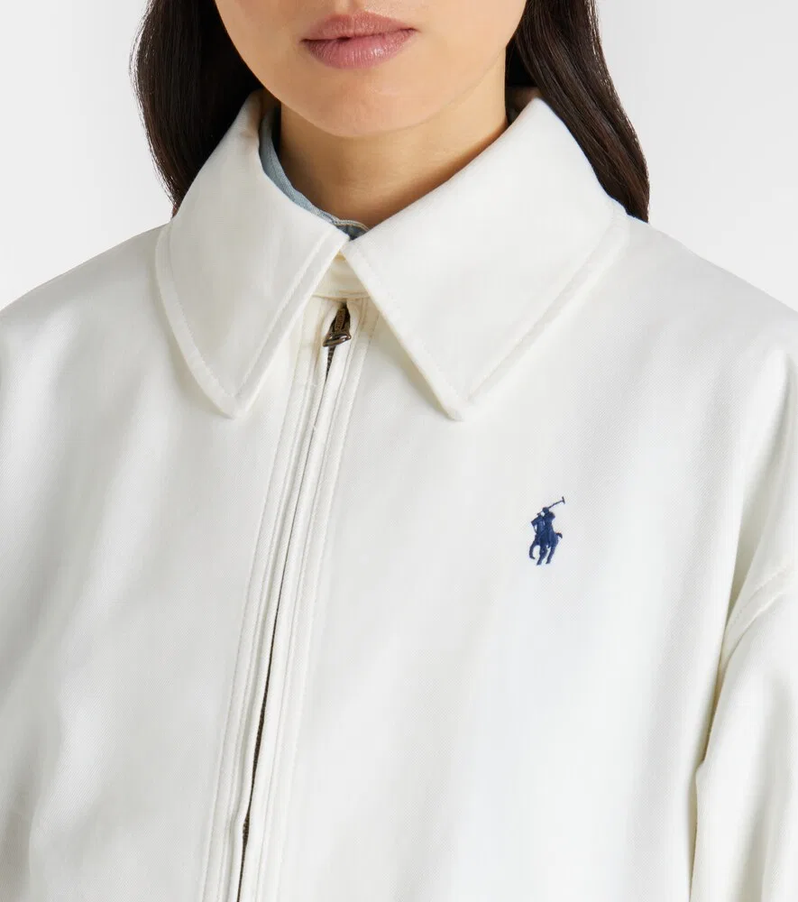 Хлопковый блузон Polo Ralph Lauren, белый — фото 4