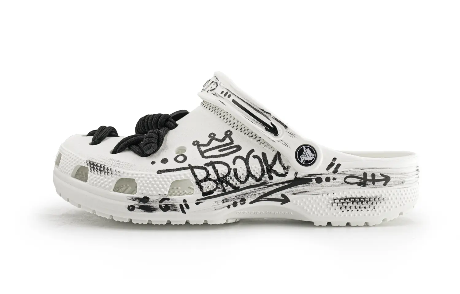 Crocs Классические сабо с большими глазами, милые, забавные, с граффити, белые, унисекс