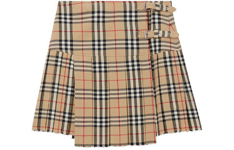 Юбка-килт Burberry, женская, бежевый, с упаковкой в подарочной сумке — фото 2