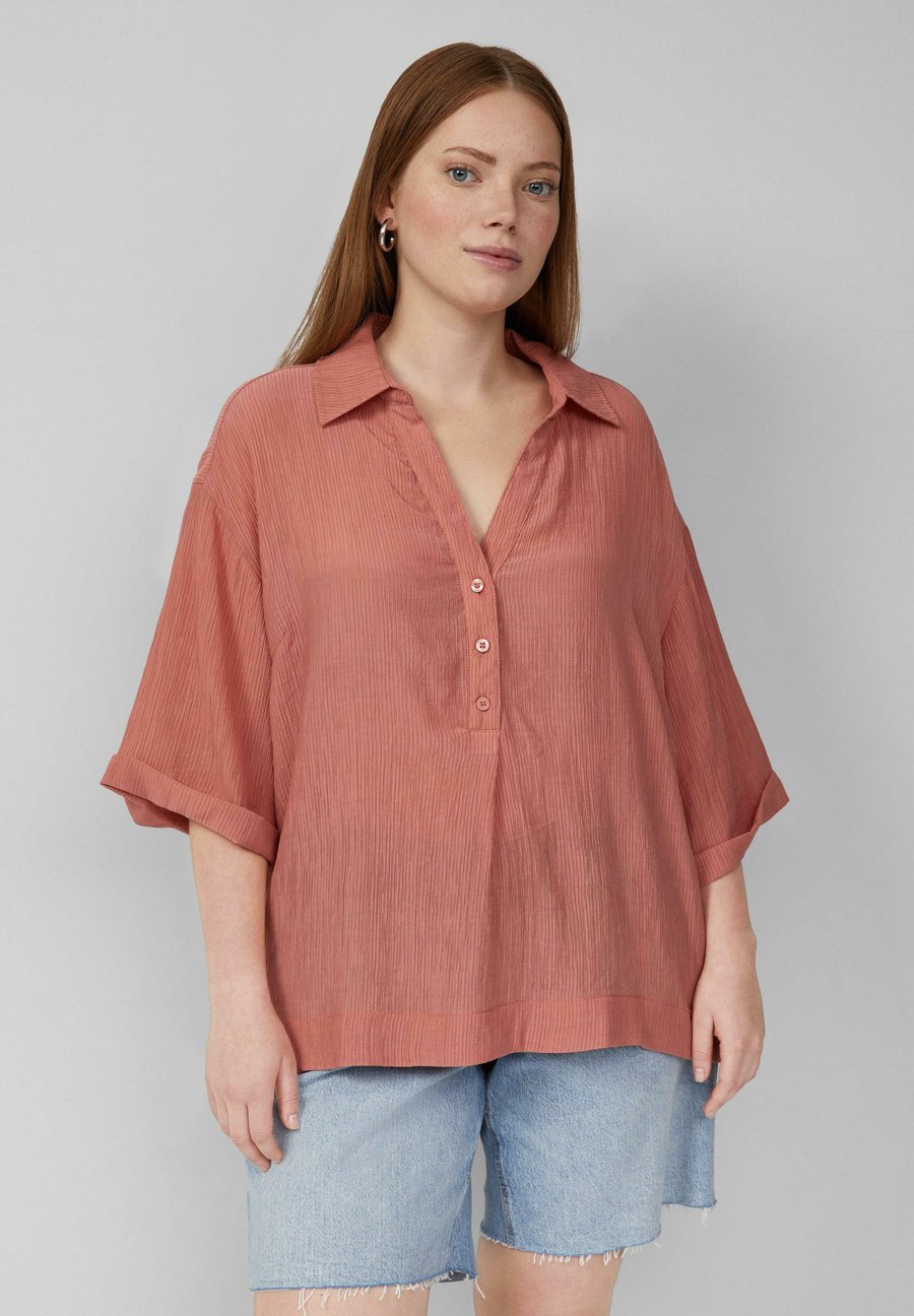 

Блуза QS IM LOOSE FIT MIT WASCHEFFEKT, Papaya/Salmon