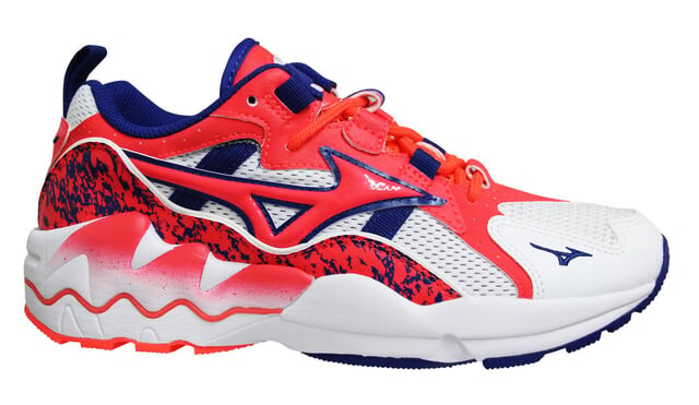 

Мужские кроссовки Wave Rider 1 e/red в спортивном стиле Mizuno, белый
