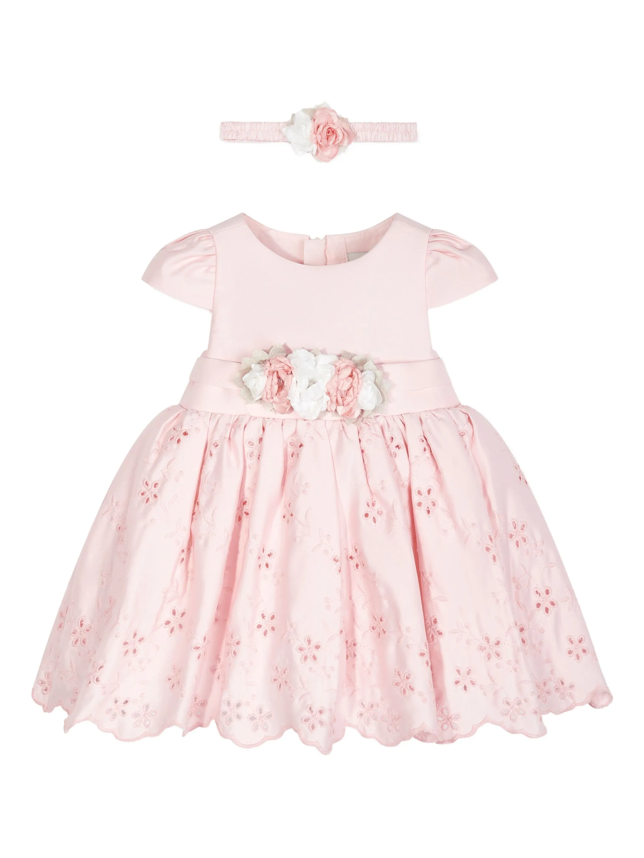 

Платье с люверсами и цветочным декором Dress & Fleur, розовый