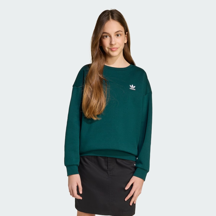 Толстовка ADIDAS ORIGINALS Boyfriend Crew, темно-зеленый — фото 2