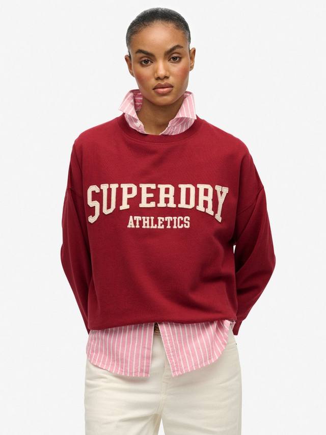 

Свободная толстовка Athletic Essentials с аппликацией Superdry, Bordeaux Red