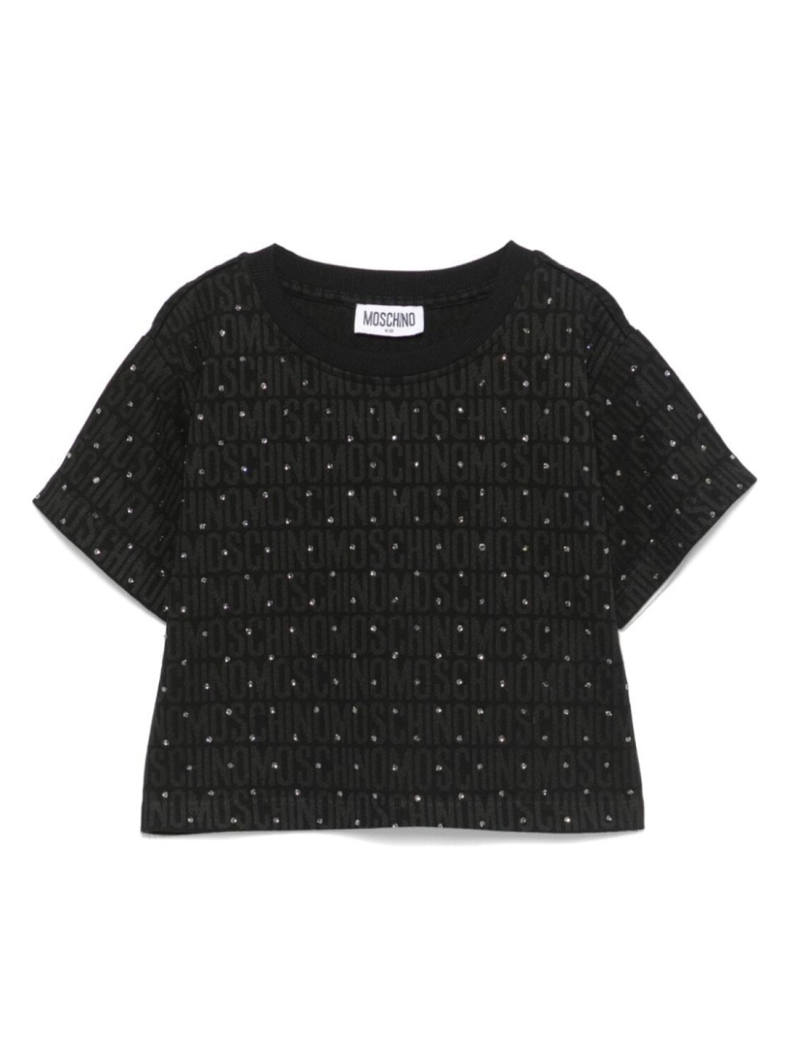 

Moschino Kids футболка со стразами, черный