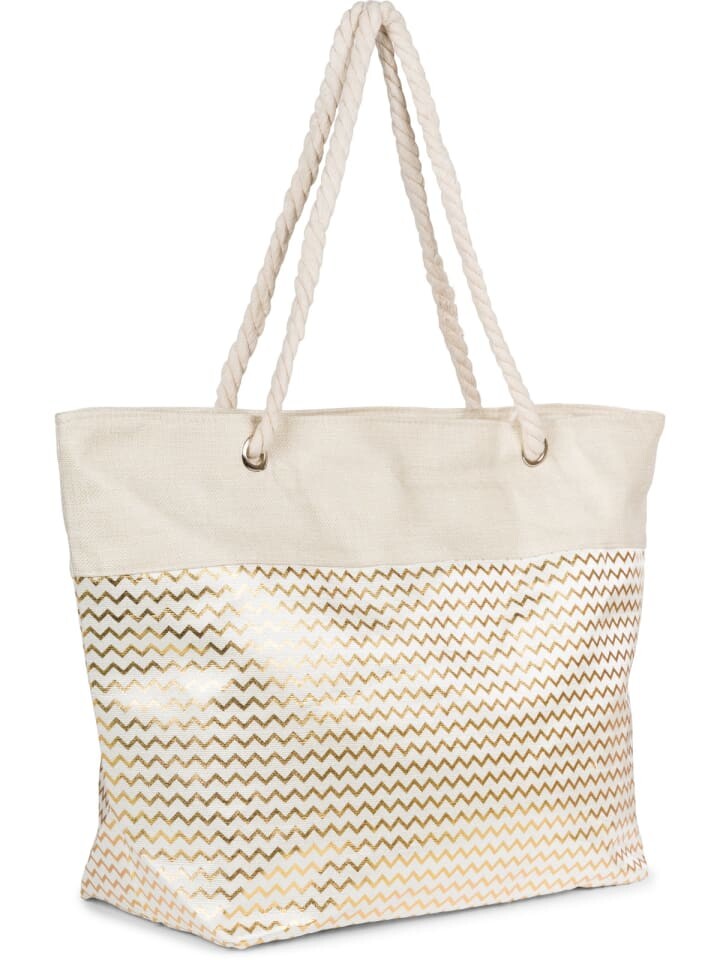 

Шоппер styleBREAKER Strandtasche Zick-Zack, цвет Beige-Gold