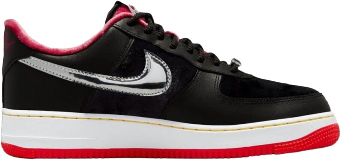 Нижние кроссовки Nike Men's Air Force 1, черный/красный — фото 2