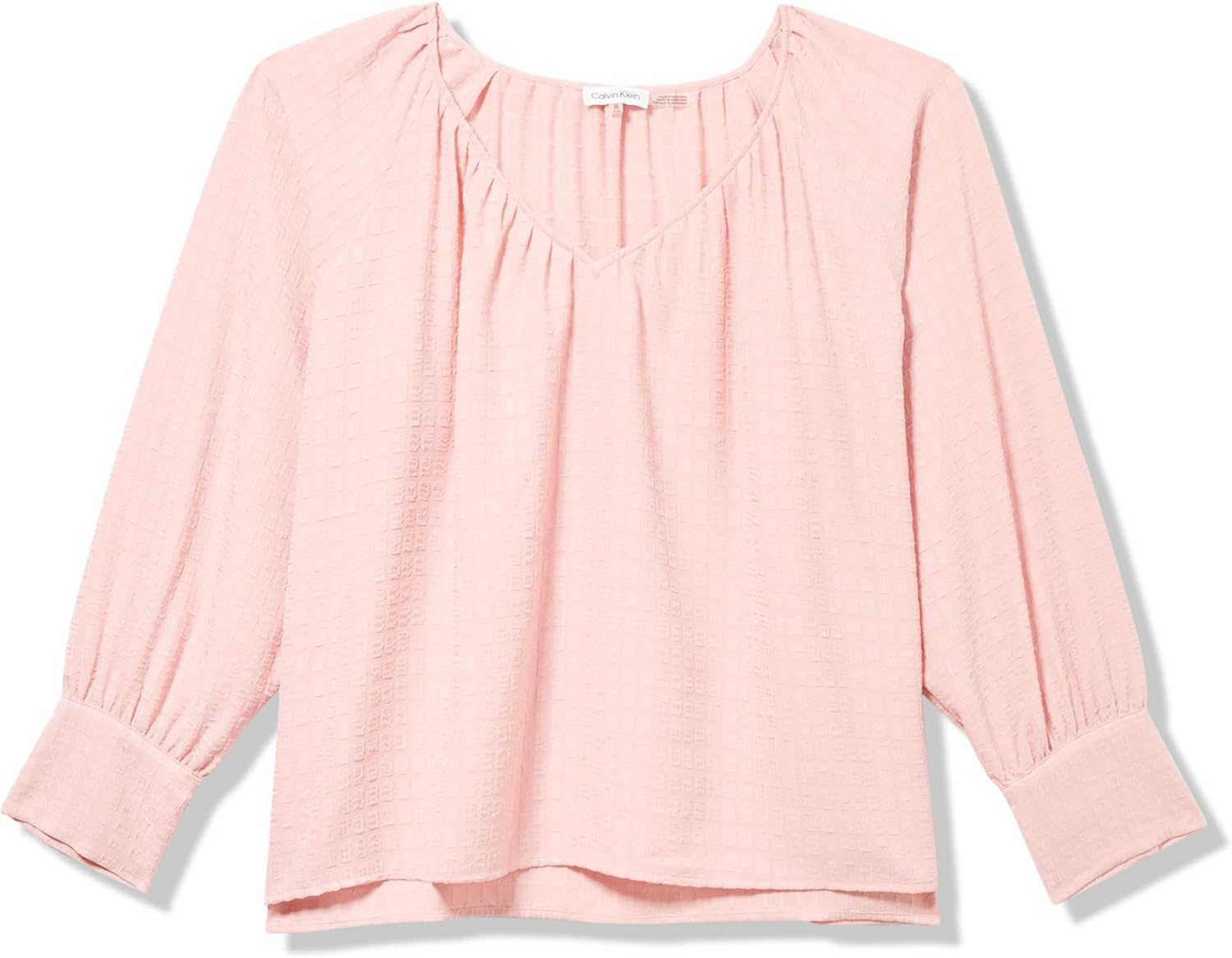 

Женская блузка Calvin Klein с длинными рукавами, V-образным вырезом и манжетами, Silver Pink