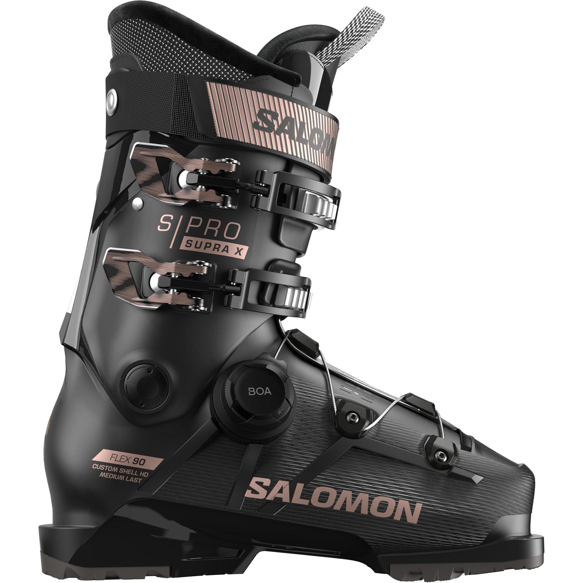 

Женские горнолыжные ботинки S/PRO SUPRA BOA X90 '25 Salomon, Black/Pinkgold Met/Pinkgold Met