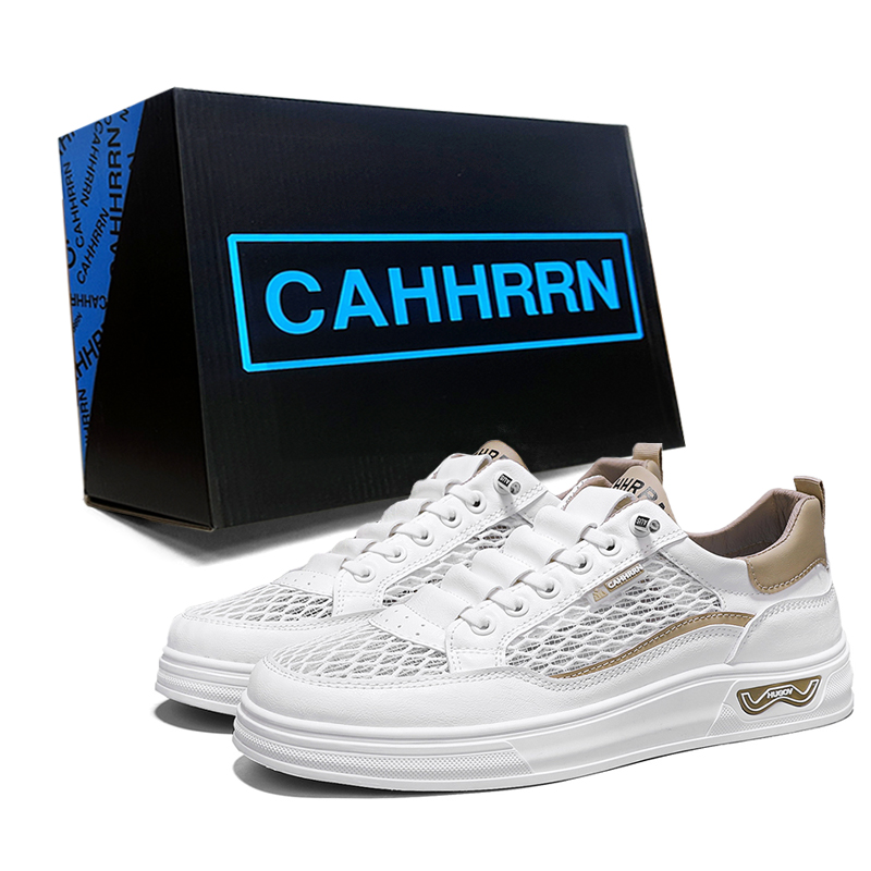 

CAHHRRN Дышащие низкие скейтерские кроссовки мужские белый хаки, цвет White Khaki