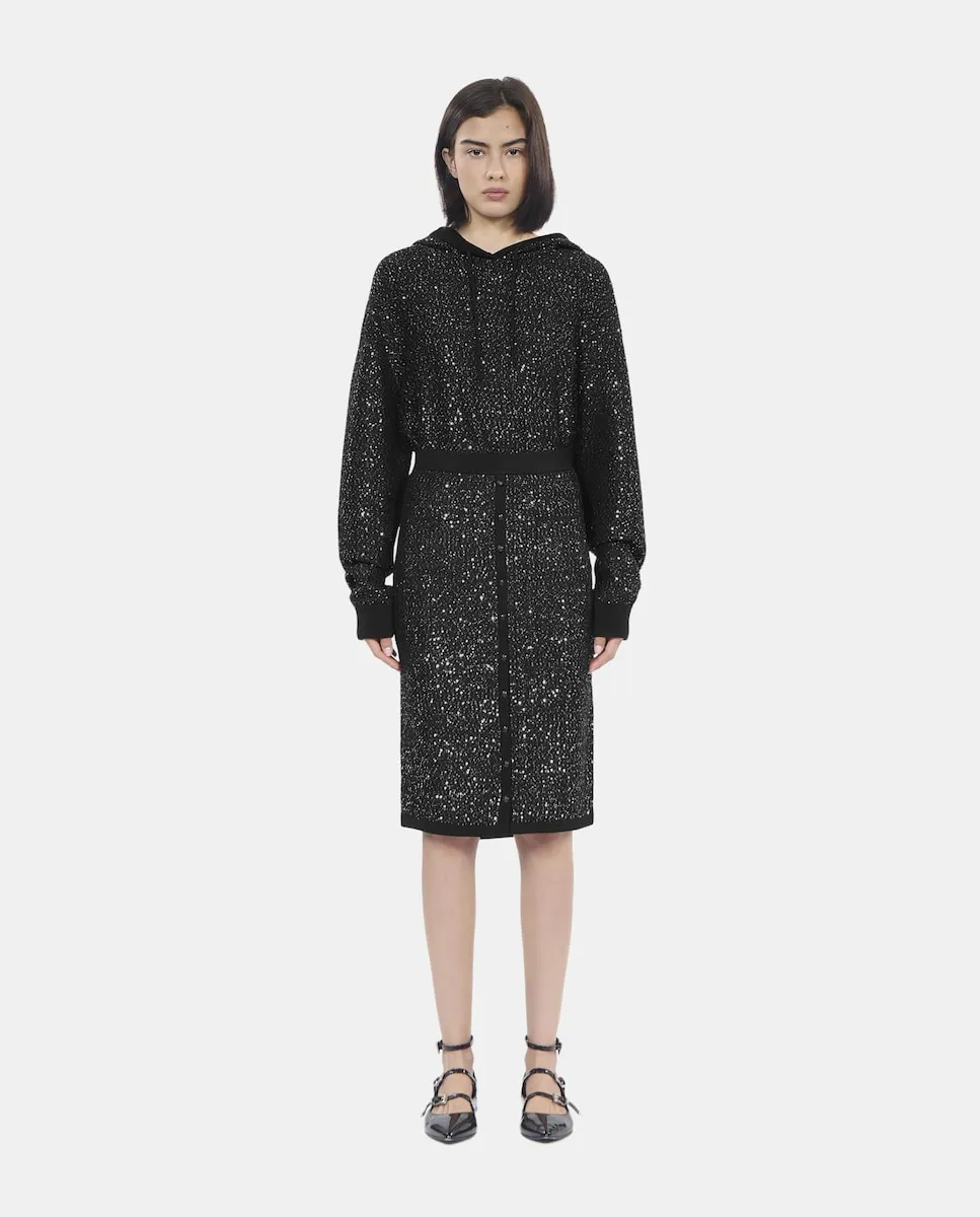 

Юбка полудлинная с пайетками The Kooples, черный