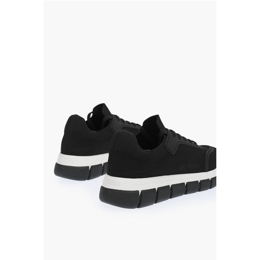 Кроссовки LOVE TASSEL 50 из перфорированной ткани с рифленой подошвой Moschino, Black — фото 2